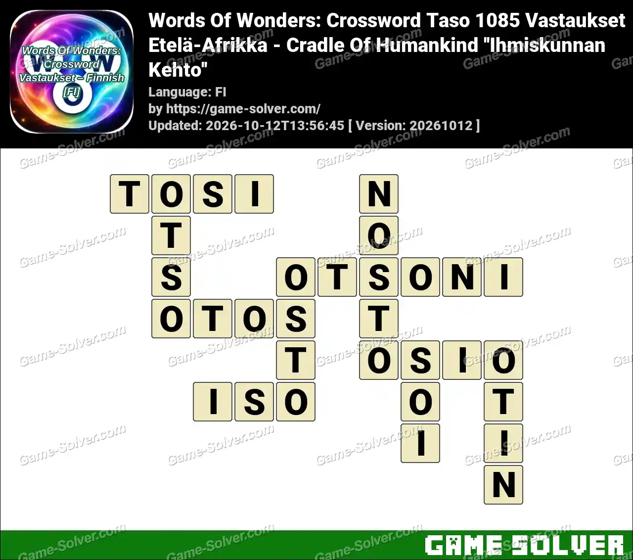 Words Of Wonders: Crossword Taso 1085 Vastaukset – Etelä-Afrikka – Cradle Of Humankind ”Ihmiskunnan Kehto”